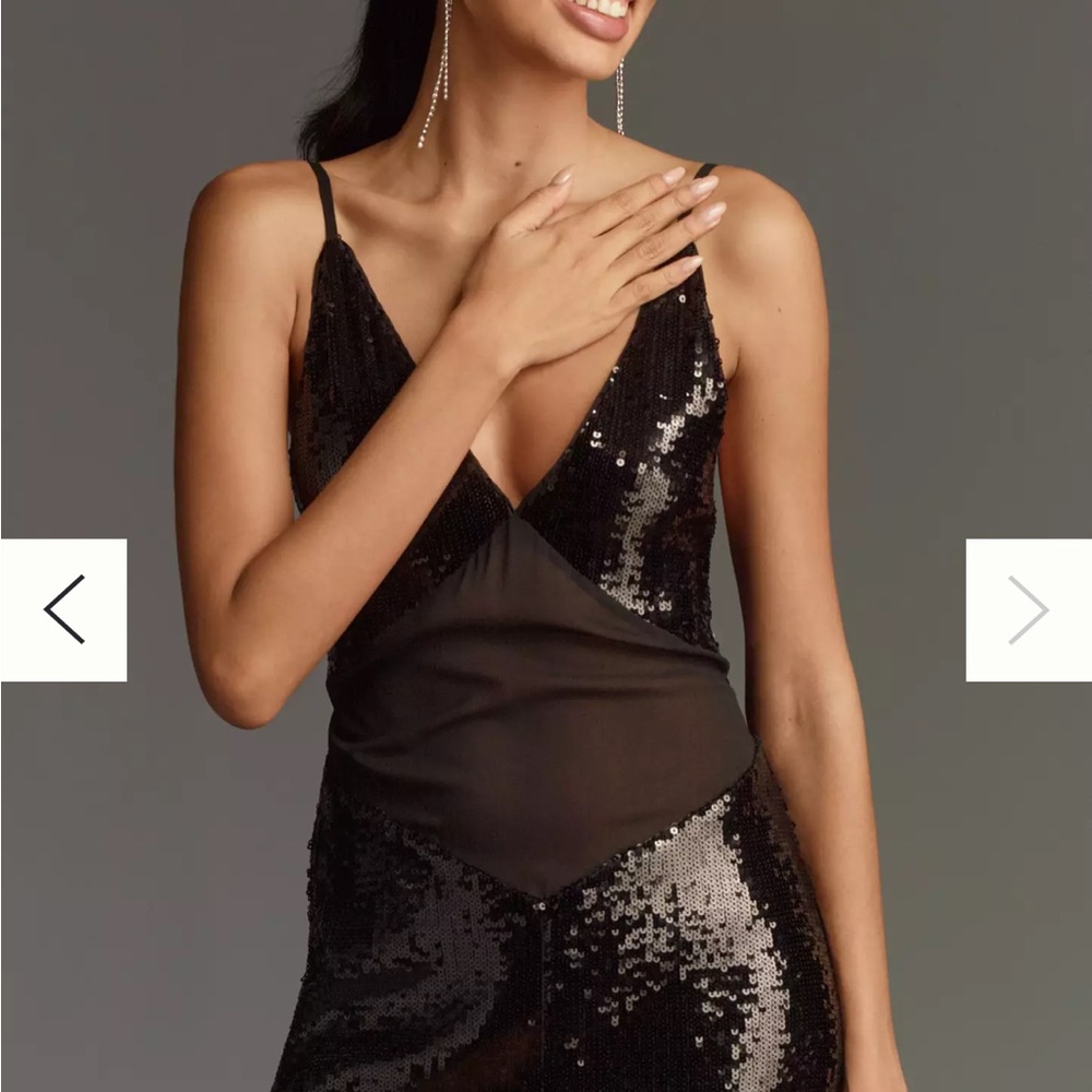 Anthropologie Brown Sequin Dress